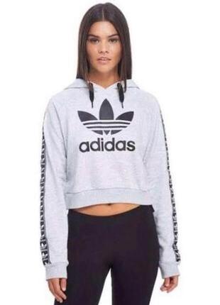 Кроп-худі з оригінальними лампасами від adidas кроп топ худи толстовка ...
