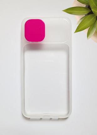 Iphone 11 pro max чехол силиконовый прозрачный со шторкой для защиты камеры