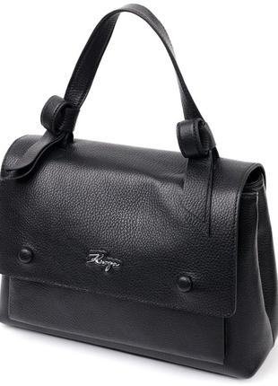 Деловая женская сумка karya 20892 кожаная черный
