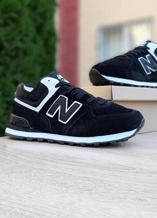 Зимові кросівки new balance 574 white black4 фото