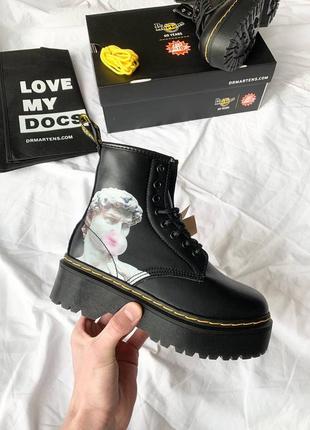 Зимові жіночі черевики dr. martens, женские зимние ботинки доктор мартинс