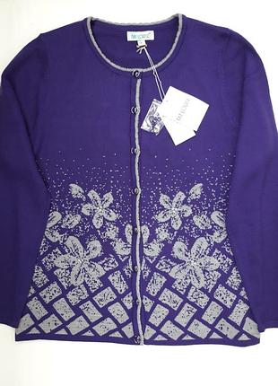 Шикарна кофта в квітковий принт спереду на гудзиках бренду fay louise