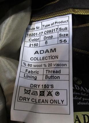 Пиджак adam, коричневый, 56, качество, как новый!5 фото