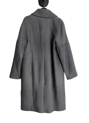 Пальто жіноче комбіноване сіре довге демісезонне2 фото