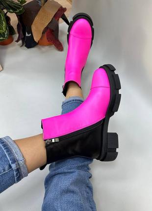 Неонові челсі margo натуральна шкіра замш зима або демісезон 36-41