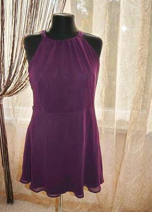 Шифоновое платье, открытые плечи, американская пройма