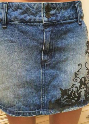 Джинсовая мини  юбка спідниця2 фото