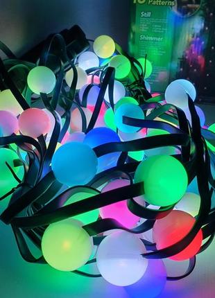 Светодиодные гирлянды на елку 64 лампы. цветные гирлянды новогодняя. гирлянды от сети. led гирлянда5 фото