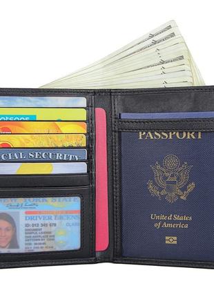 Чорний шкіряний гаманець-органайзер з відділом для id документів jdr-8450a3 фото