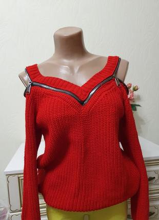 Красный свитер кофта джемпер6 фото