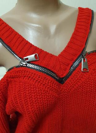 Красный свитер кофта джемпер5 фото
