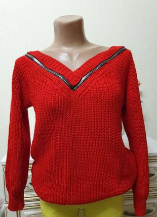 Красный свитер кофта джемпер7 фото