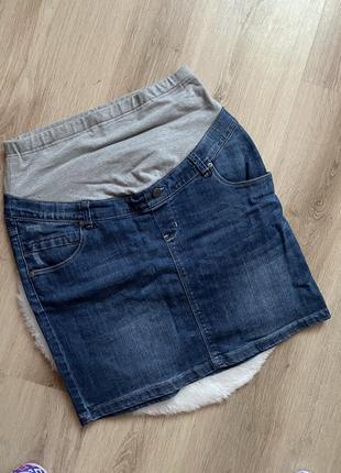 Спідниця для вагітних бандаж для животика юбка жіноча джинсова спідниця джинсы джинсовая юбка для беременных