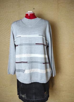 Сірий світер джемпер пуловер з вовною шерсть1 фото