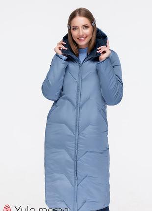 Стильное зимнее пальто для беременных из плотной плащевки двухстороннее9 фото