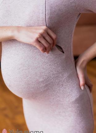 Нарядное платье для беременных и кормящих из теплого трикотажа с люрексом2 фото