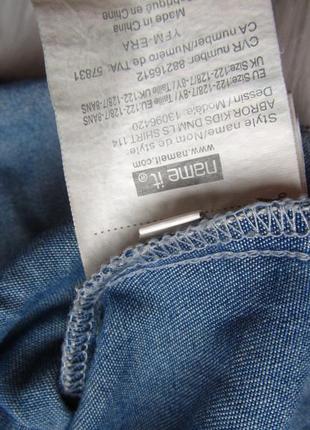 Качественная джинсовая джинсова рубашка сорочка с длинным рукавом name it7 фото
