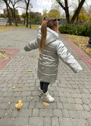 Зимняя куртка пуховик для девочки2 фото