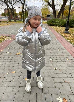 Зимняя куртка пуховик для девочки7 фото