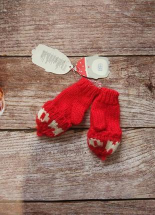 Новорічні рукавички mothercare 1-3 роки2 фото