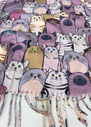 New !!!🏷стильна кашемірова хустина/платок коти😻