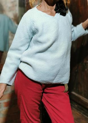 Плотный шерстяной джемпер свитер пуловер zucchero вязаный шерсть6 фото