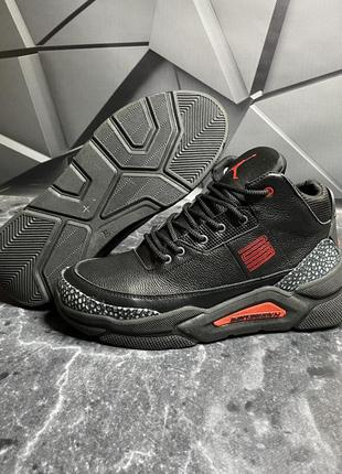 Зимние мужские кроссовки nike black red (мех) 40-43