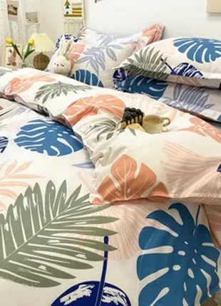 Berni home комплект постельного белья с растительным принтом пальмовый лист4 фото
