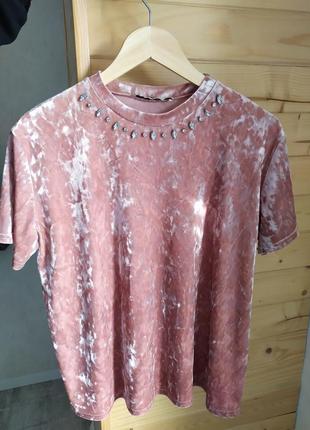 Велюрова футболка блуза
