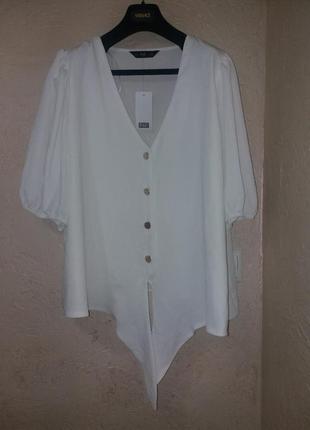 Елегантна блуза з рукавами буфами 3044 фото