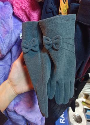 Рукавиці рукавички жіночі сірі