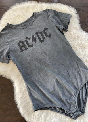 Боді футболка pull&bear ac/dc2 фото