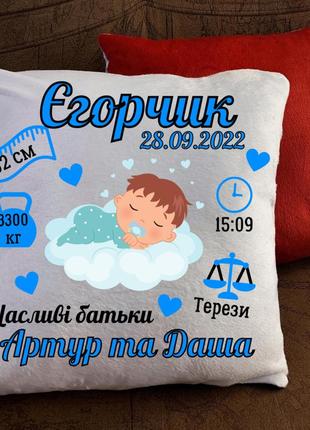 Подушка з принтом - метрика