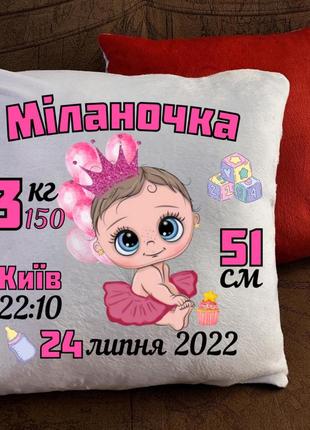 Подушка з принтом - метрика