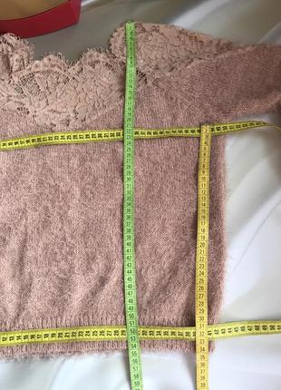 Светир джемпер пуловер кофта травка з мереживом 💙💛10 фото