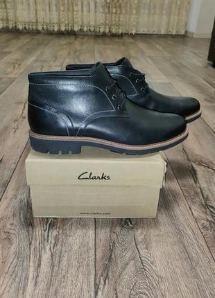 Легкие технологичные ботинки clarks, 100% натуральная кожа. технология cushion plus©. оригинал. новые, в коробке.