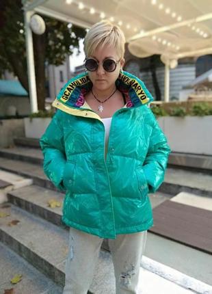 Нова модный женский пуховик оверсайз, зимняя женская куртка "chica"  код 1300-ян4 фото