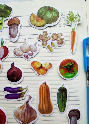 Набір #10 овочі для скрапбукінга, картинки зображення марки стікери для щоденників блокнота скетча записника наліпки для кулінарної книги5 фото