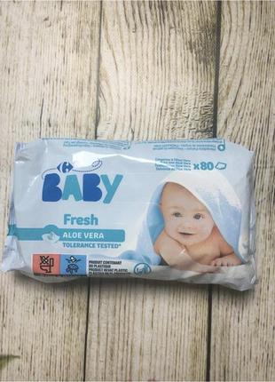 Вологі серветки baby fresh aloe vera