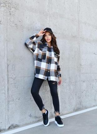 Теплая рубашка пальто в клетку, турецкий кашемир