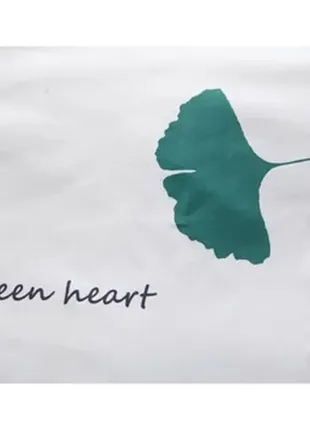 Berni home комплект постельного белья с растительным принтом белый с бирюзовым green heart (полуторн2 фото