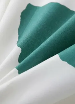 Berni home комплект постельного белья с растительным принтом белый с бирюзовым green heart (полуторн6 фото