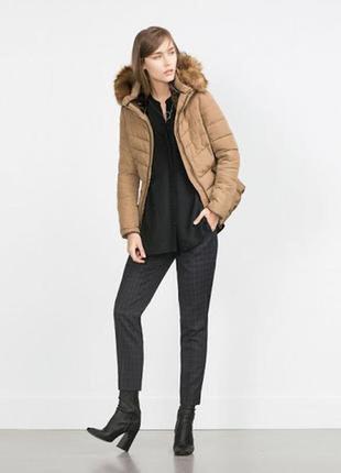 Шикарная теплая зимняя куртка пуховик zara /пух перо