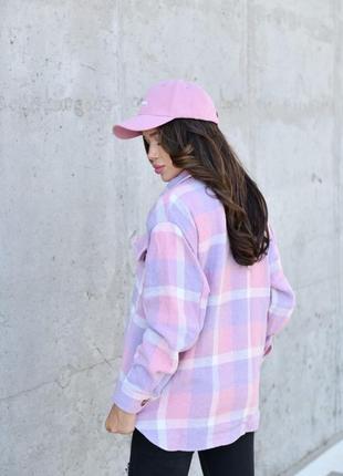 Теплая рубашка пальто в клетку, турецкий кашемир3 фото