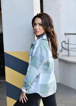 Теплая рубашка пальто в клетку, турецкий кашемир6 фото