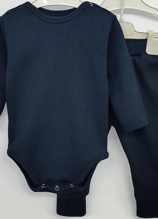 Комплекти боді+штани в рубчик з начісом для немовлят7 фото