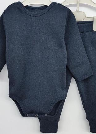 Комплекти боді+штани в рубчик з начісом для немовлят3 фото