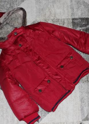 Червона тепла куртка m&co baby на 2-3 роки ріст 98 см
