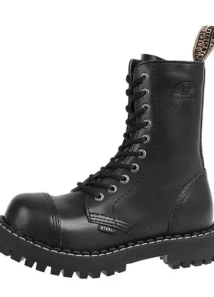 Черевики steel 10 отворів чорні зима фліс унісекс черевики чоботи