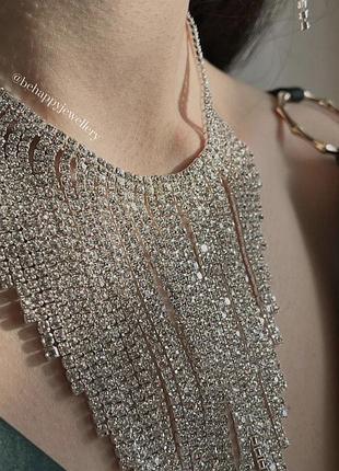 Кольє стрази, колье стрази, чокер стрази, кольє вечірнє
